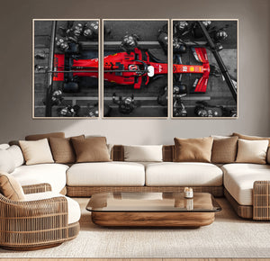 Ferrari Pit Stop Canvas Wall Art – Precision and Speed