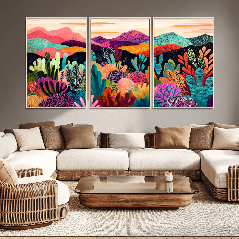 Abstract Kusama Print - Landscape Canvas Wall Art Print -