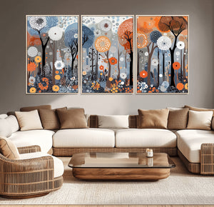 Abstract Winter Landscape Canvas Wall Art Print - Large