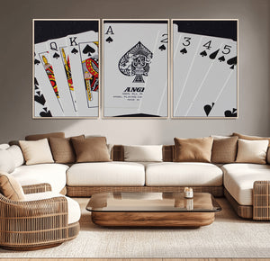 Poker Wall Art - Playing Cards Canvas Wall Art Print - Ace