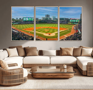 Wrigley Field Chicago Cubs Panoramic Canvas Print –