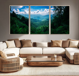 Tropical Jungle Wall Art Canvas Print – Framed Lush Valley
