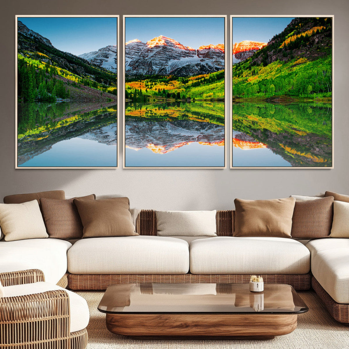 Majestic Snow-Capped Peaks Wall Art Canvas Print, Vibrant
