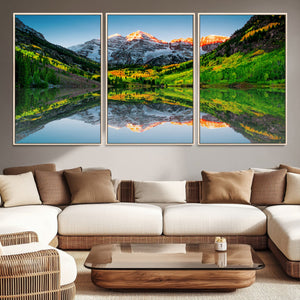 Majestic Snow-Capped Peaks Wall Art Canvas Print, Vibrant
