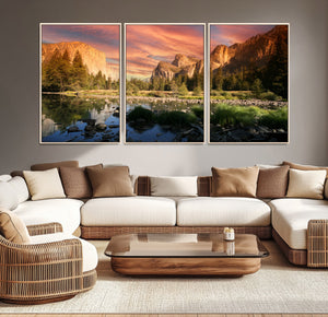 Yosemite Valley Wall Art, El Capitan Sunset Canvas Print,