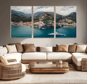 Amalfi Coast Wall Art – Framed Italian Seaside Canvas