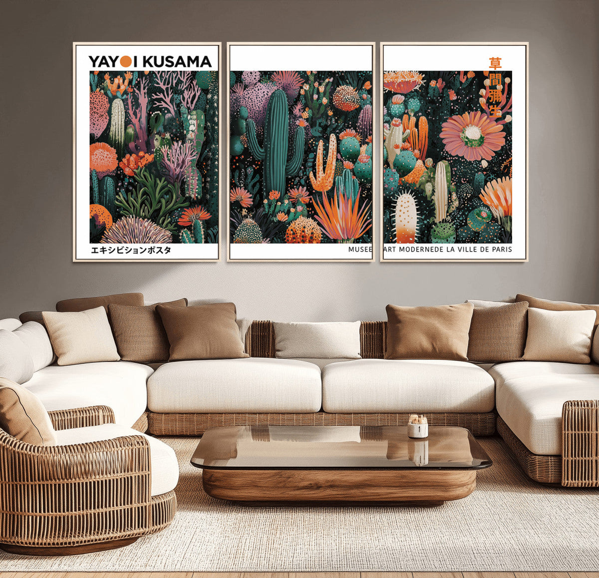 Modern Japanese Wall Art Canvas Print – Framed Abstract