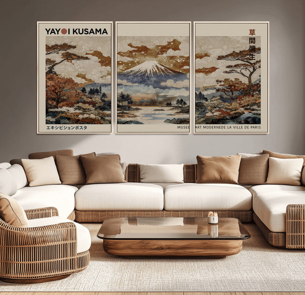 Yayoi Kusama Wall Art Canvas Print – Framed Modern Japanese