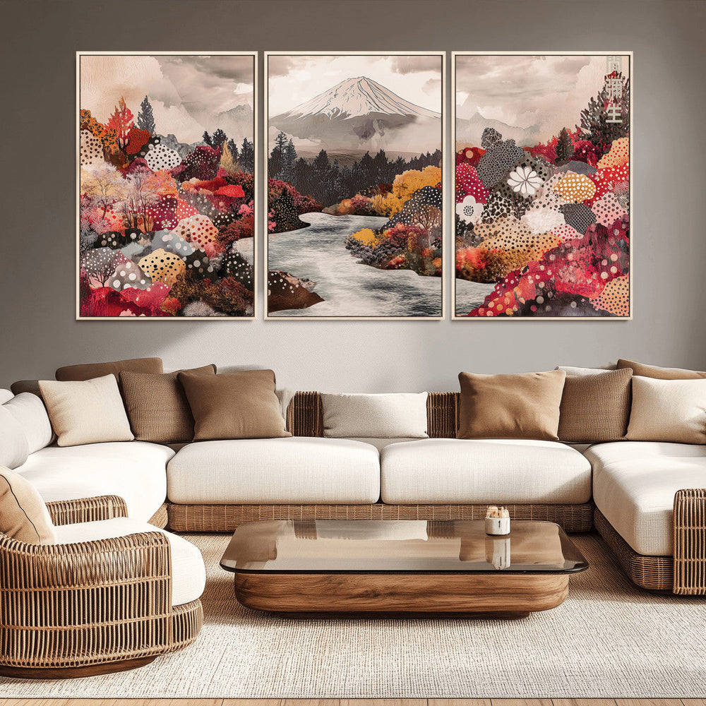 Mountain Wall Art Canvas Print – Framed Autumn Forest