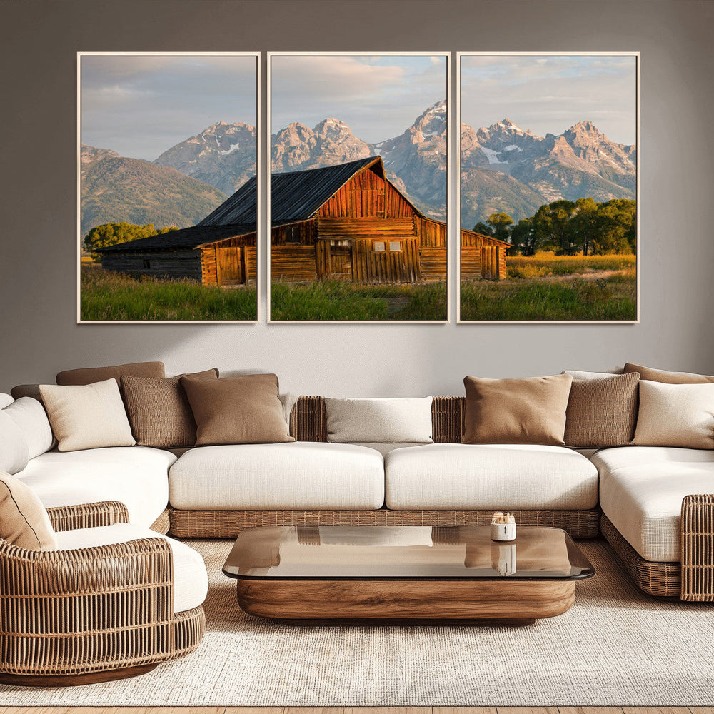 Rustic Barn Wall Art Canvas Print – Framed Grand Teton Park