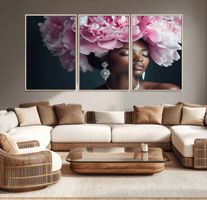 Black Beauty Petal Crown Wall Art Canvas Print – Floral