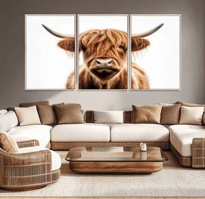 Scottish Highland Cow Canvas Print, Framed Highland Cow