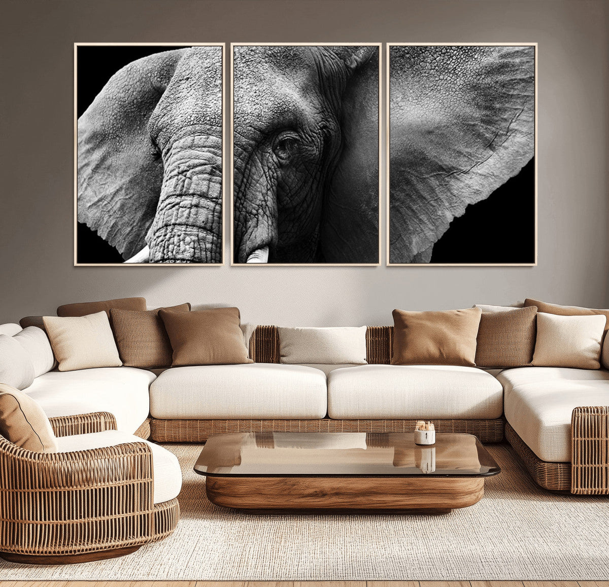 Big Elephant Close Up Wall Art Canvas Print