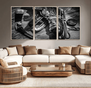 Old Pair of Mens Skates Wall Art Canvas, Men Skates Wall Art