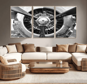 Vintage Airplane Wall Art Canvas Print
