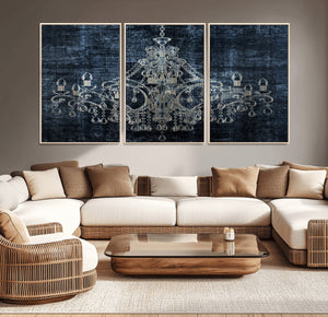 Dark Chandelier Wall Art Canvas Print