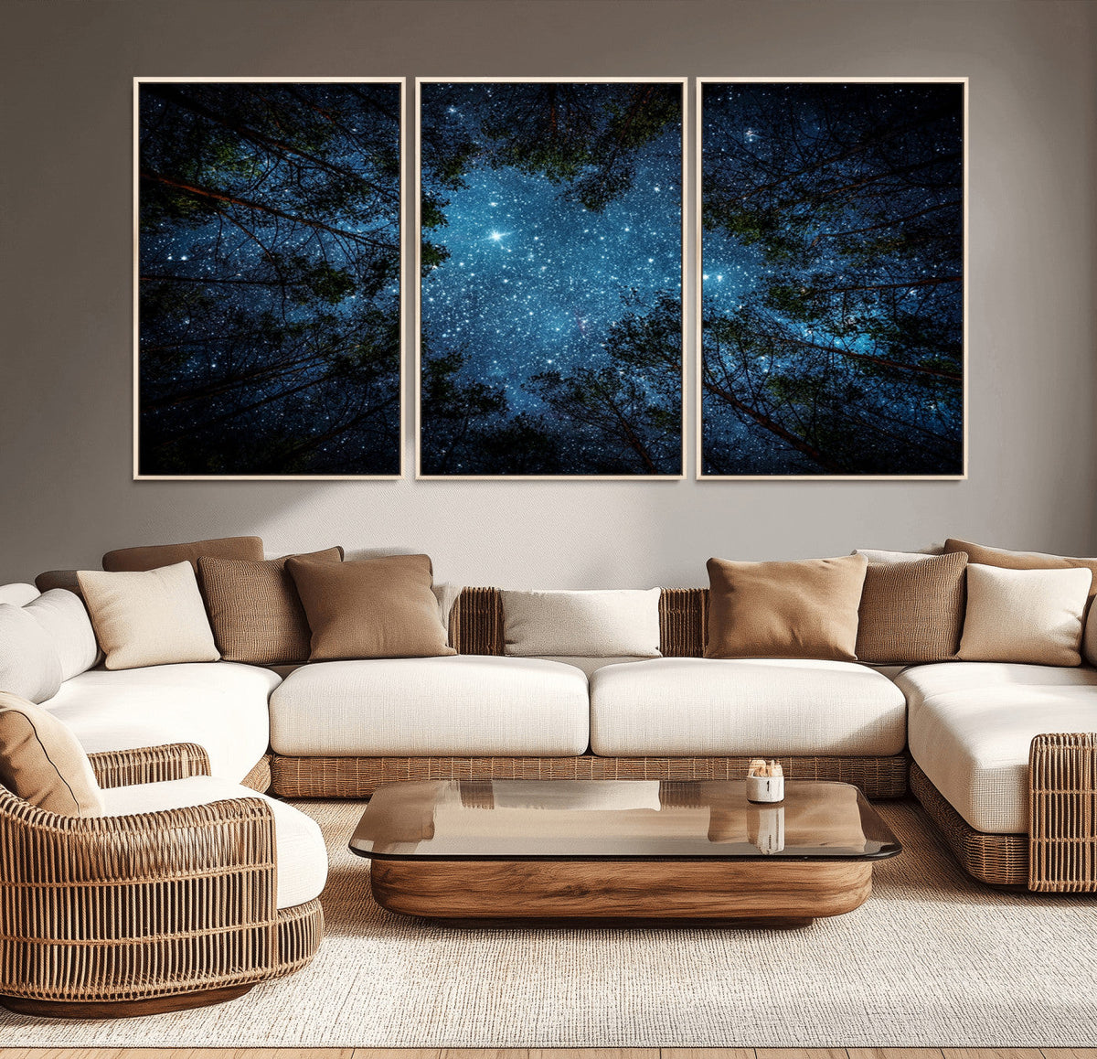 Forest and Stars Wall Art Canvas Print