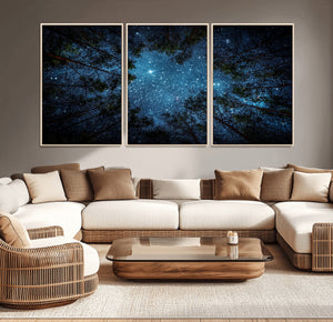 Forest and Stars Wall Art Canvas Print