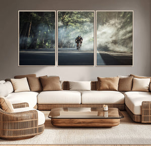 Cycling Road Bike in the Morning, Cycling Road Bike Canvas