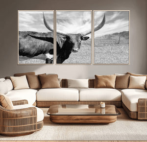 Cattle Wall Art Longhorn Cow Canvas Print