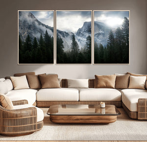 Yosemite National Park El Capitan Foggy Mountain Wall Art |