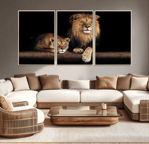 Lion Canvas Wall Art – Majestic Animal Print Artwork for