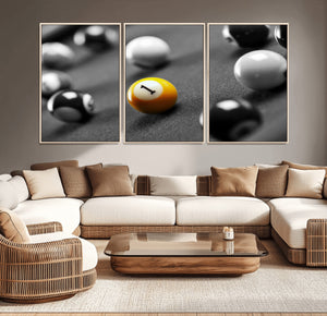 Wall Art Pool Table and Balls Canvas Print