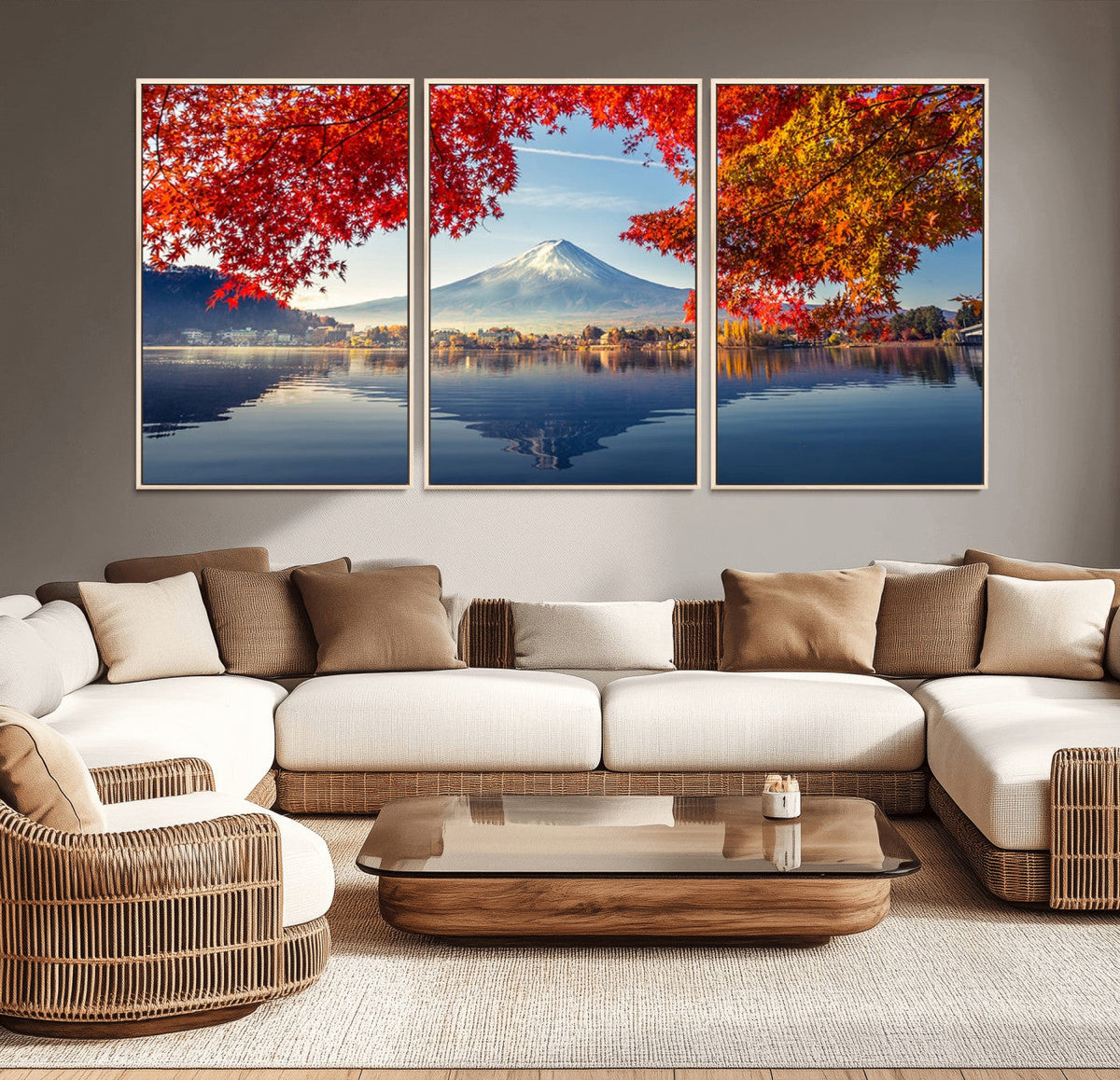 Mount Fuji Canvas Wall Art Japan Autumn Mountain Canvas