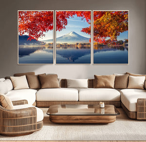 Mount Fuji Canvas Wall Art Japan Autumn Mountain Canvas