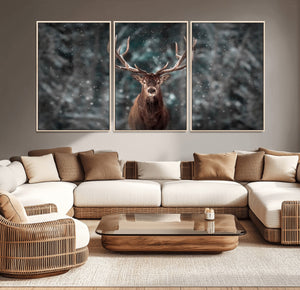 Wall Art Deer Art Animal Canvas, Framed Wall Art Deer Canvas
