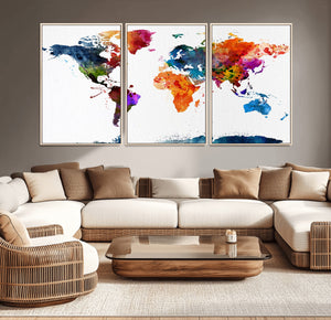 World Map Canvas Print – Detailed Map of the World Wall Art