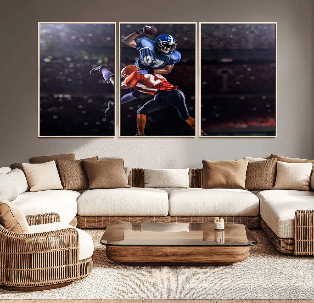 American Football Wall Art Canvas Print, Stadium Sport Wall