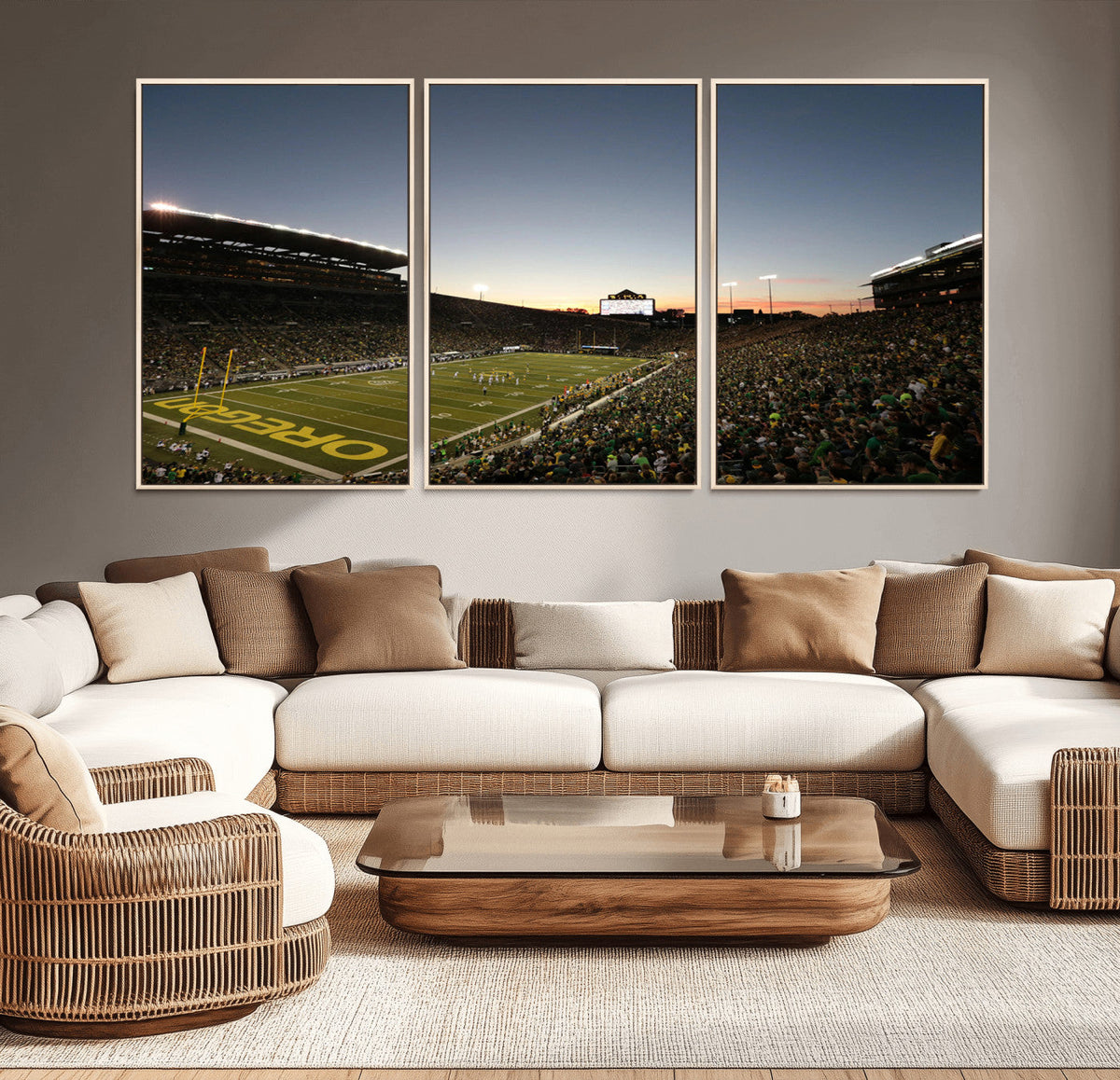 Oregon Ducks Football Team Print - Eugene Autzen Stadium
