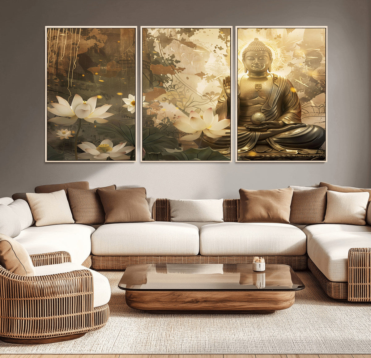Zen Buddha Wall Art Canvas Print | Peaceful Meditation Decor
