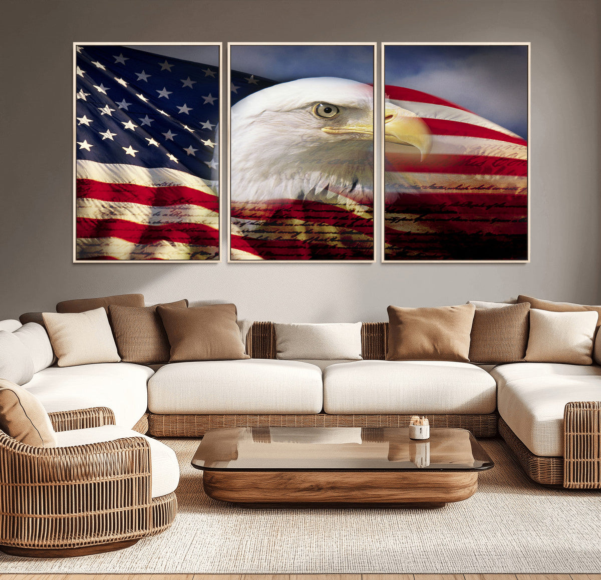 American Flag Eagle Symbol Wall Art, American Flag Eagle