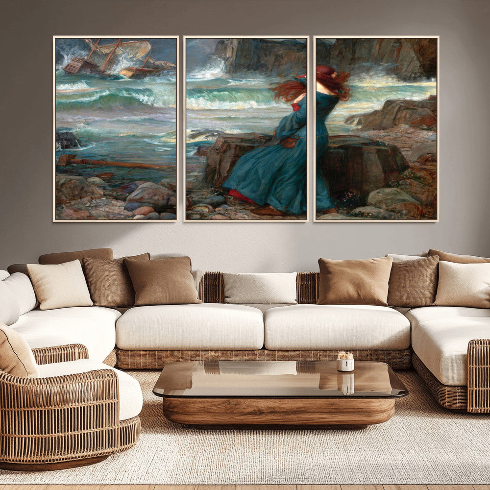 Miranda by the Shore Wall Art Canvas Print – Tempest Scene