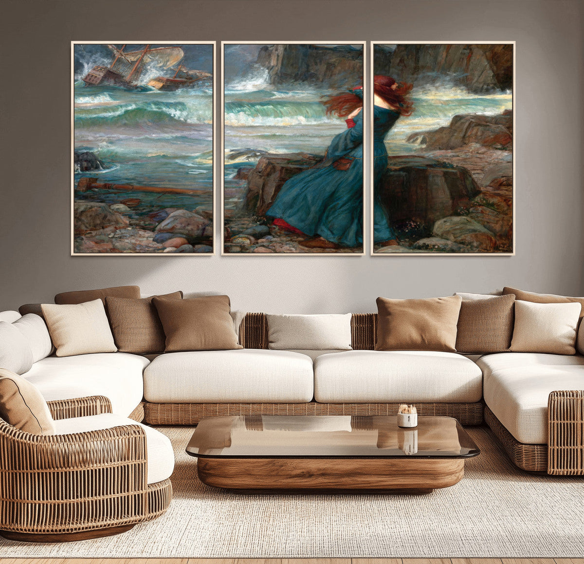 Miranda by the Shore Wall Art Canvas Print – Tempest Scene