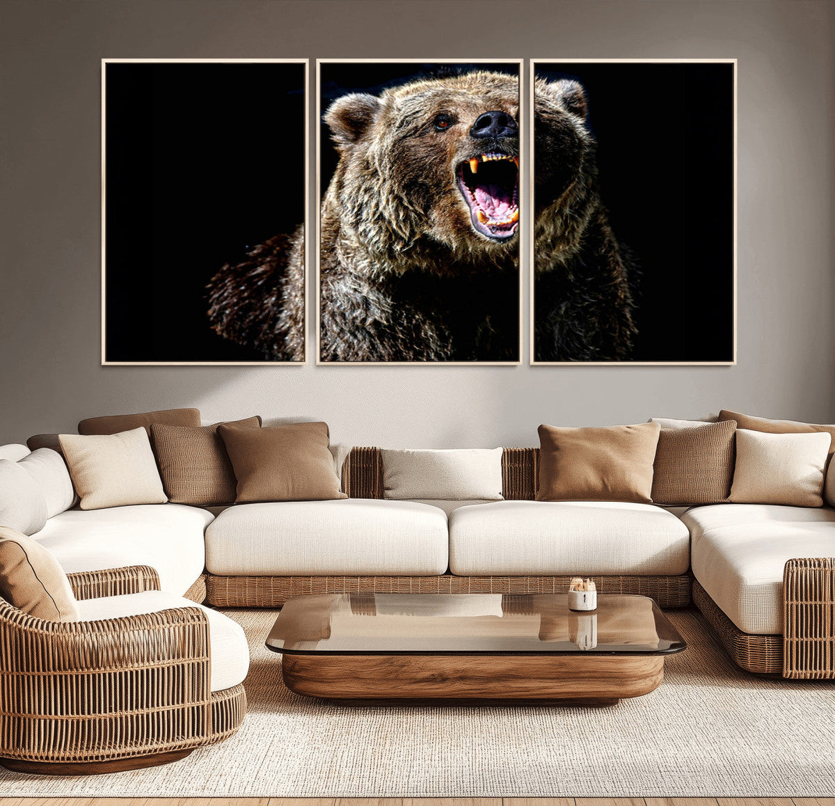 Grizzly Bear Canvas Print | Wildlife Wall Art for Cabin