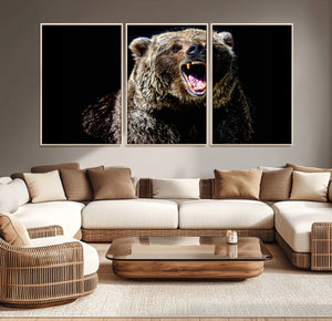 Grizzly Bear Canvas Print | Wildlife Wall Art for Cabin