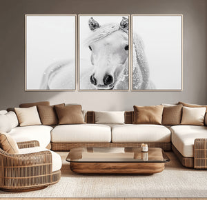Majestic White Horse Wall Art | Ready to Hang and Framed |