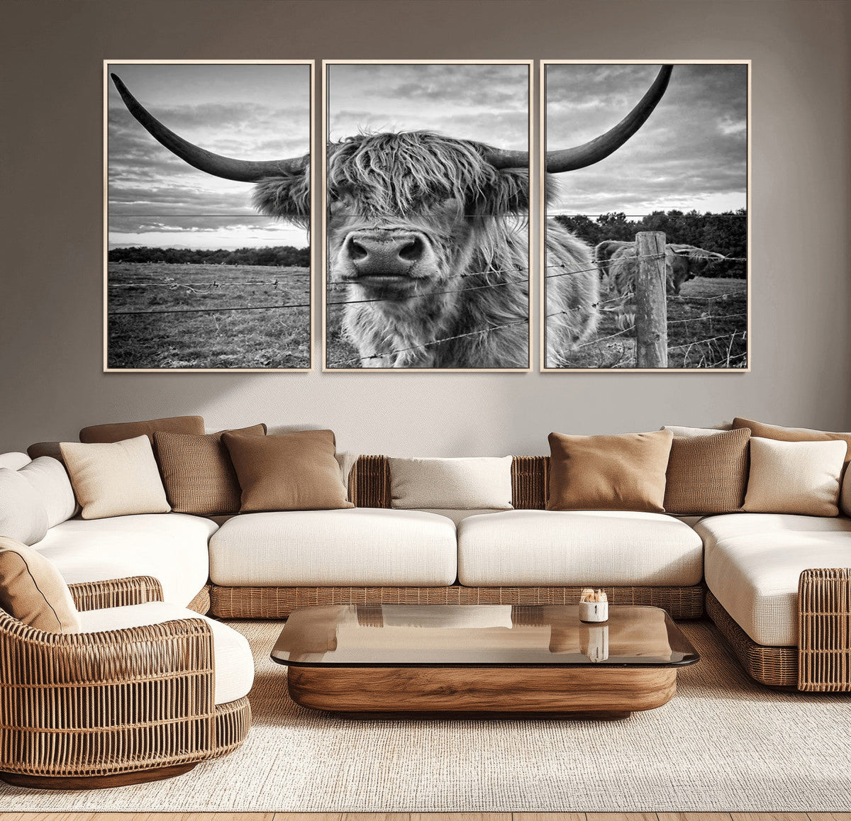 Scottish Highland Cow Wall Art Canvas Print | Ready to Hang