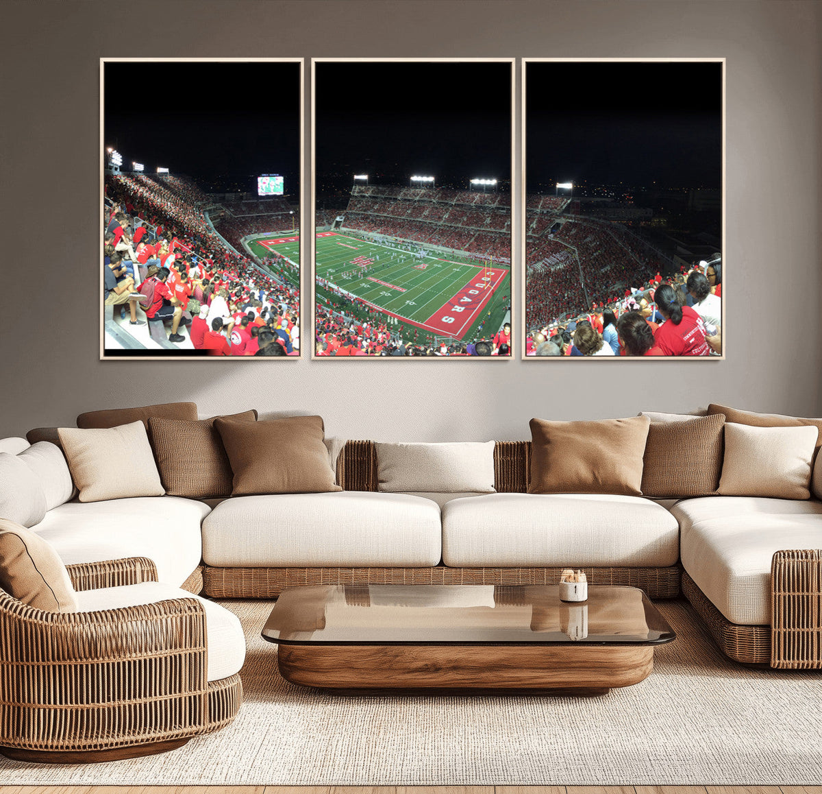 Houston Cougars Football Team Print - Houston TDECU Stadium