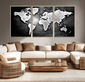 World Map Wall Art Canvas Print – Framed Wall Art for