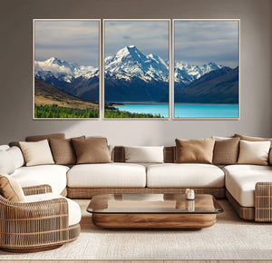 Mount Cook and Lake Pukaki Canvas Wall Art Print – Majestic