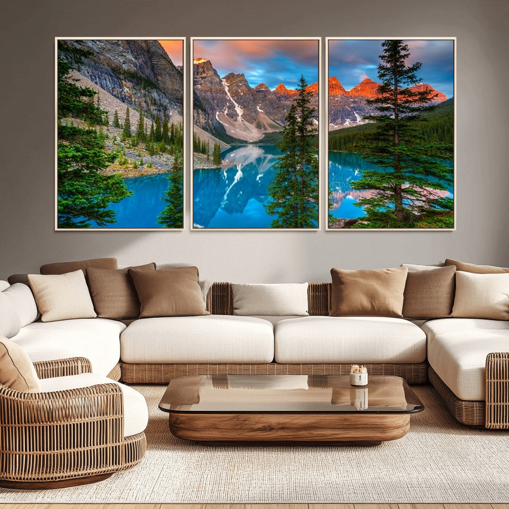 Canadian Rockies Moraine Lake Wall Art Canvas Print, Pine