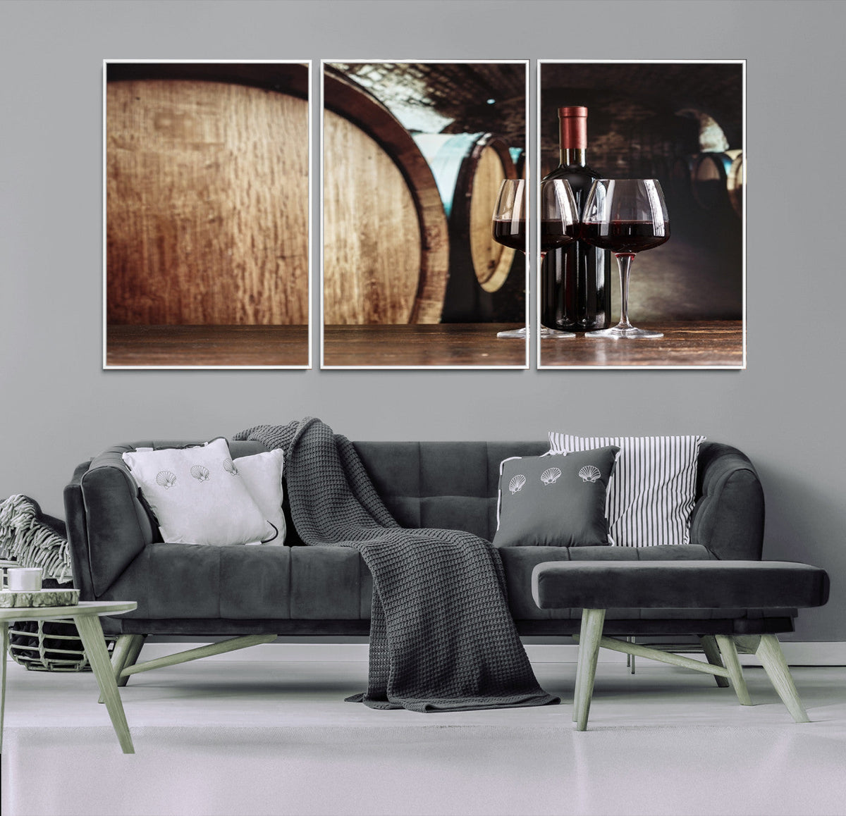 Wine and Barrel Wall Art Canvas Print