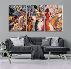 Abstract Afro American Jazz Canvas Wall Art | Music-Inspired