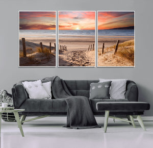 Sunset on the Sea Wall Art Canvas Print