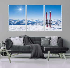 Ski Season Snow Wall Art Canvas Print