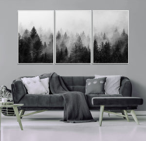 Fogy Forest Canvas Wall Art Print - Mountain Wall Art with